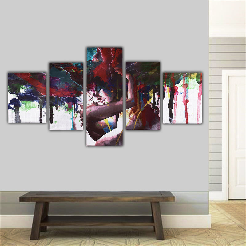 5Pcs Abstract Couple Canvas Print Paintings Pictures Home Wall Art Decor Unframed