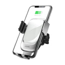Licheers Metal Glass 10W Qi Wireless Charger Infrared Sensor Auto-clamping Air Vent Car Phone Holder For 4.0 Inch - 6.5 Inch Smart Phone
