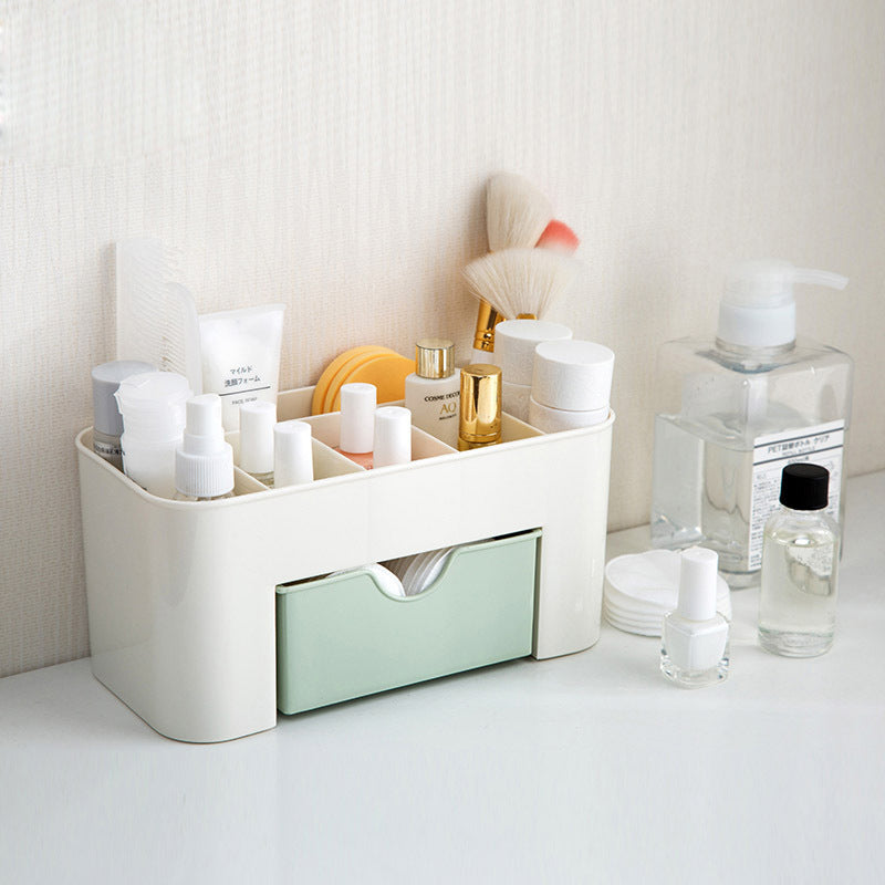 Multi-functional Plastic Cosmetic Storage Box Jewelry Box With Small Drawer Desk Sundries Storage Co