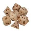 7Pcs Woodmade Polyhedral Dices Set Role Playing Game Dice Gadget for Dungeons Dragon Games Gift