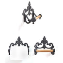 Retro Vintage Toilet Paper Towel Holder Cast Iron Rustic Black Lavatory