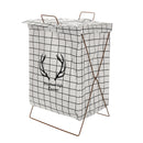 Laundry Washing Dirty Clothes Basket Bin Foldable Storage Bag Hamper Iron Stand