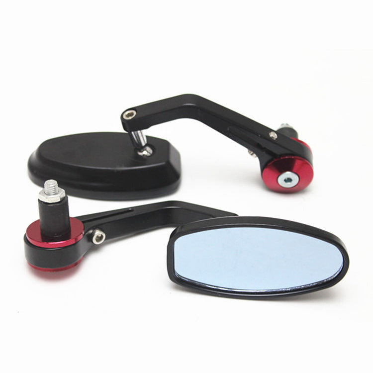 Flexible Motorcycle Aluminum Oval Rear View Mirrors 7/8 inch Handle Bar End