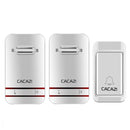 CACAZI 2 to 1 Wireless Doorbell No Need Battery LED Light Doorbell Waterproof Electronic Door Bell
