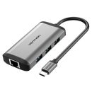 Vention CNCHB Type-C to HDMI RJ45 USB3.0 PD Converter Type-C Multifunction Adapter Hub