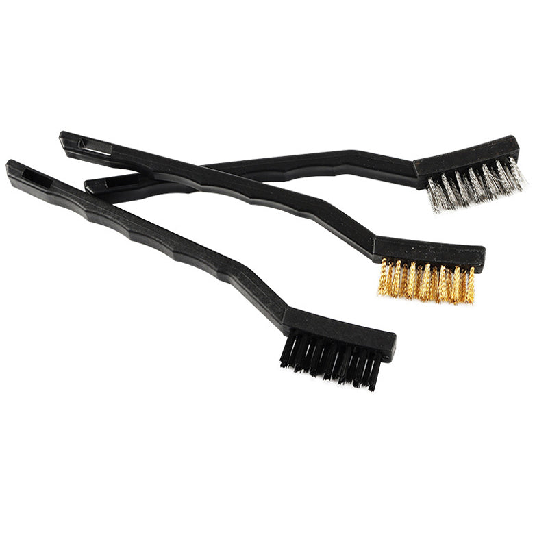 Copper Wire/ Iron Wire/Nylon Wire Toothbrush Nozzle Heated Bed Cleaning Brush Three-Piece/Set for 3D Printer Part