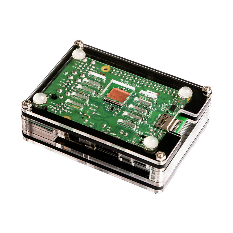 3-in-1 9 Layers Acrylic Case + Dual Fan + Copper Heatsink Kit For Raspberry Pi 3 Model B