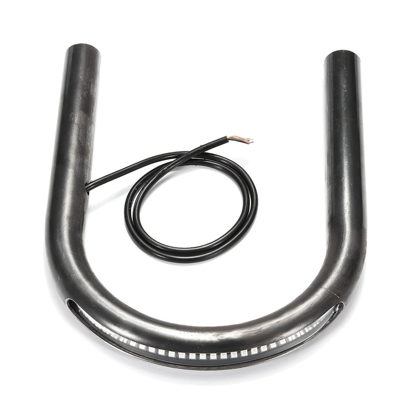 Cafe Racer Frame Hoop Tracker End Flat Seat Loop With LED Turn Brake Light