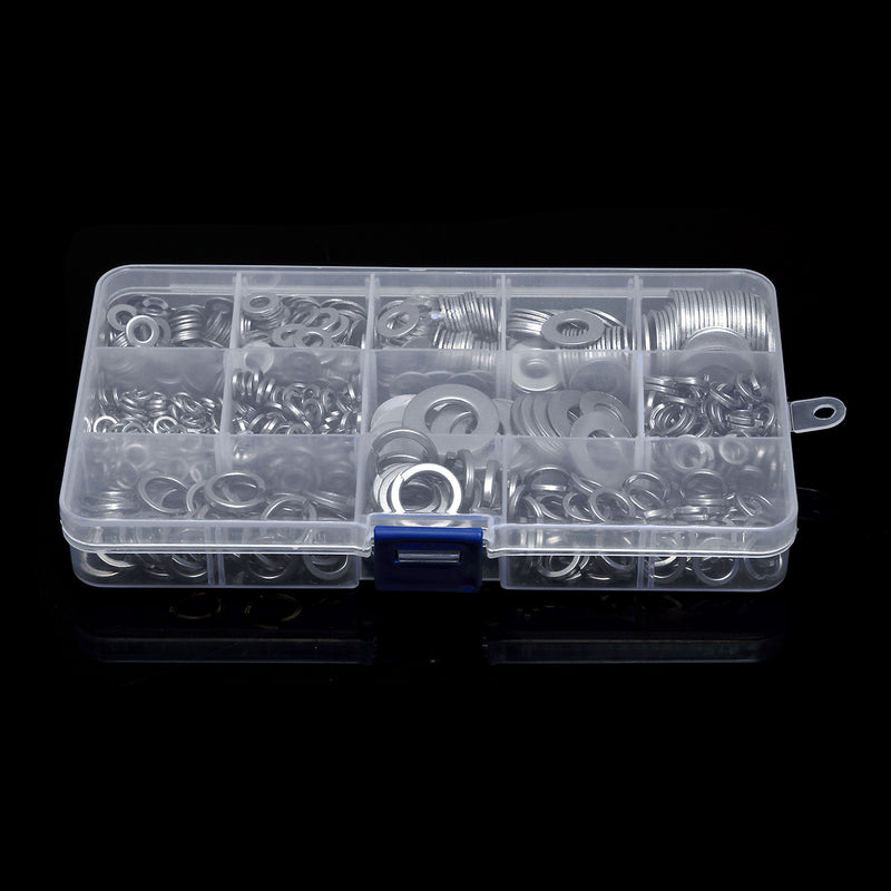 800Pcs M4-M12 Stainless Steel Self-Tapping Screw Washer Pad Handware Assortment
