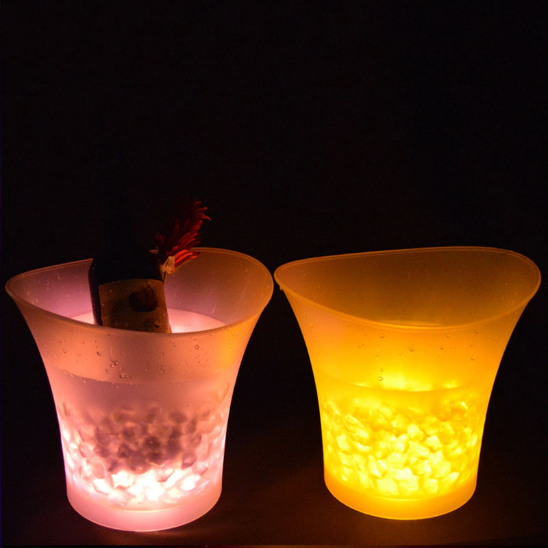 7 Colors LED Light Ice Bucket Champagne Wine Drinks Beer Ice Cooler Bar Party 5L