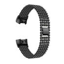 Bakeey Five Beads Round Solid Stainless Steel Watch Band for Fitbit charge 3 Smart Watch