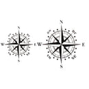 Car Compass Sticker 15/30cm Optional PVC Sticker Car Stickers