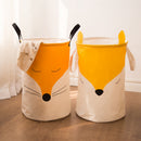 Folding Laundry Storage Basket Kids Toys Barrel Cartoon Fox Storage Bucket LL6K3