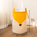 Folding Laundry Storage Basket Kids Toys Barrel Cartoon Fox Storage Bucket LL6K3