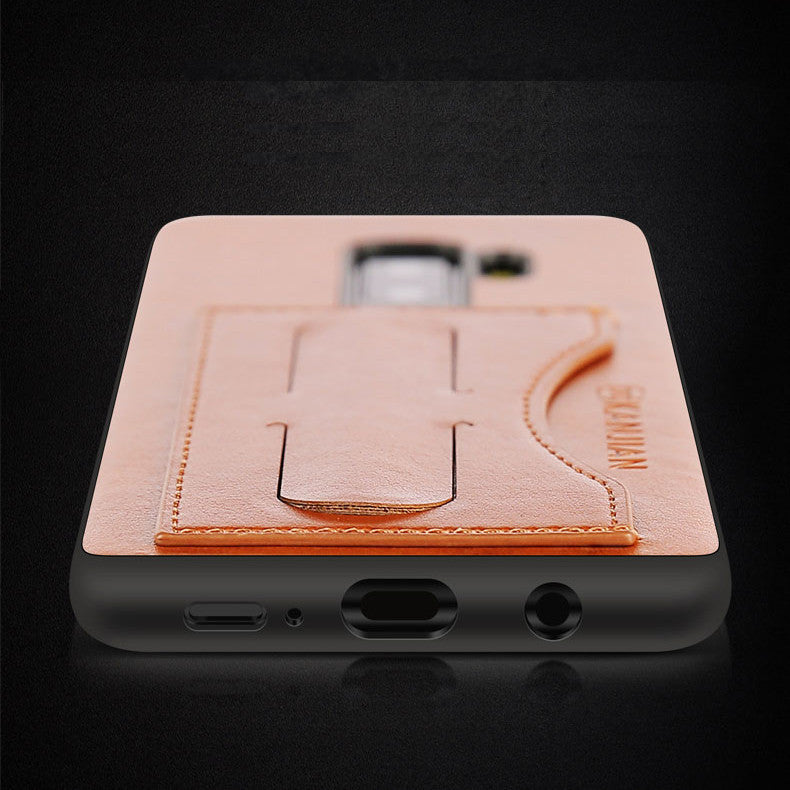 Card Slot PU Leather Kickstand Magnetic Case for Samsung Galaxy S9 Plus