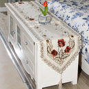 Pastoral Flower Table Runner Tablecloth Flag With Tassel Home Wedding Party Decor