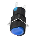 Machifit LAY16-11 DC 12V 16mm Momentary Switch 6 Pin Push Button Swith Blue