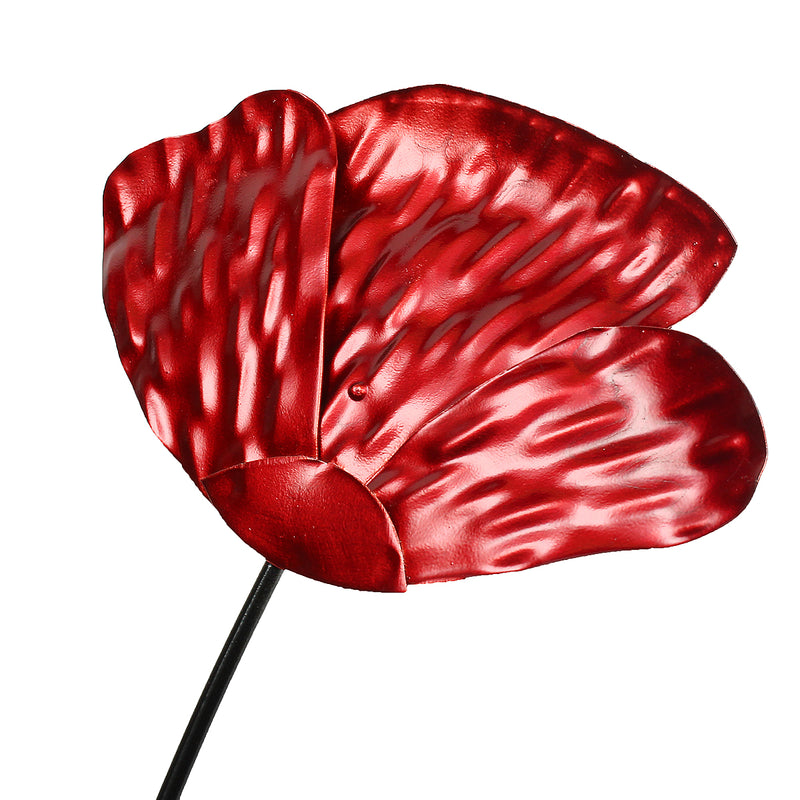 Red Flower Aqua Abstract Metal Wall Art Ornament Sculpture Hanging Wall Decor Three-Dimensional Iron Wall Decorations