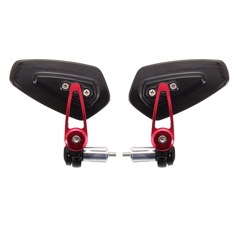 7/8inch 22mm Universal Motorcycle Aluminum Rear View Side Mirrors Handlebar End Red