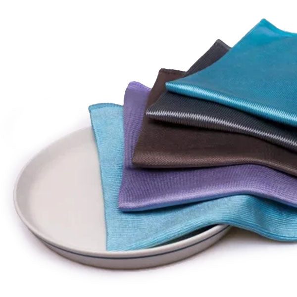 JIEZHI Microfiber Non-marking Scouring Rags Scouring Cloths 5pcs/Set Glass Cleaning Cloths
