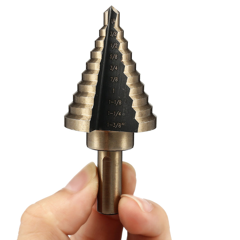 5pcs HSS Step Cone Drill Bit Set High Speed Steel Hole Cutter
