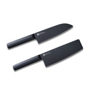 HUOHOU 2PCS/Set  Cool Black Stainless Steel Knife Nonstick Knife Set 7inch Anti-Bacteria Kitchen Chef Knife Slicing Knife From Xiaomi Youpin