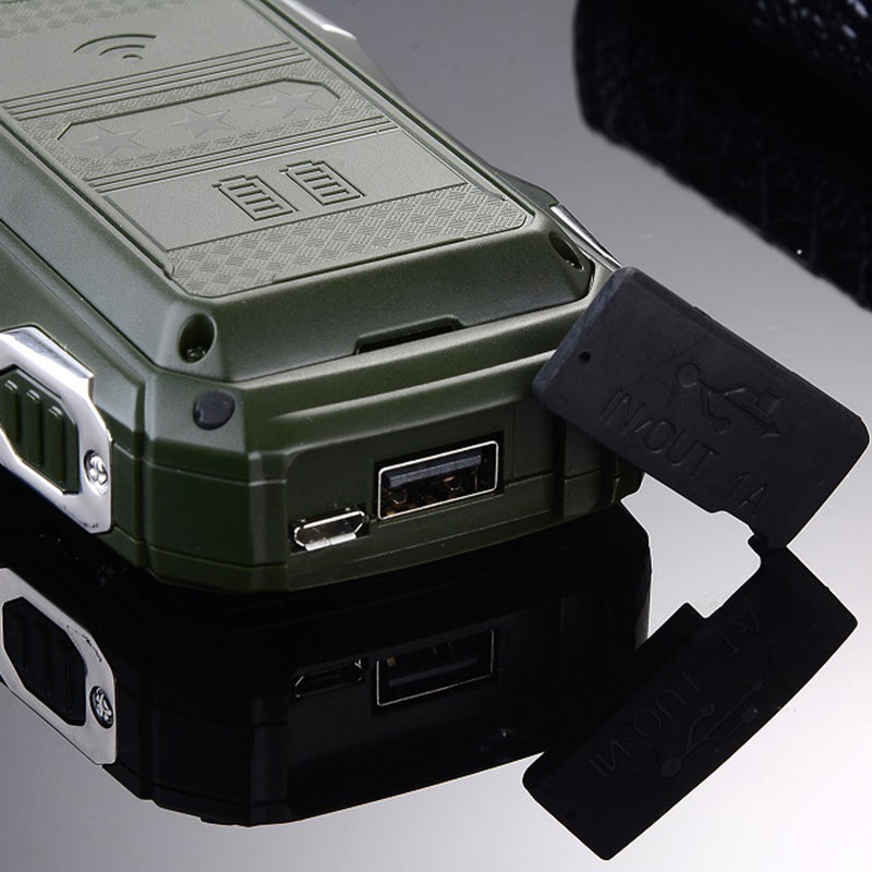 GIONLD 2019 2.4 inch 3000mAh Power Bank Magical Voice Military Antenna Analog TV FM Radio bluetooth Flashlight Dual SIM Card Feature Phone