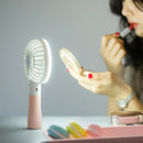 Well Star D10-1 Portable Mini USB Fan LED light Fan Handheld Rechargeable Air Cooler Silent Cooling Fan For Home Office Student Dormitory Outdoors Travelling