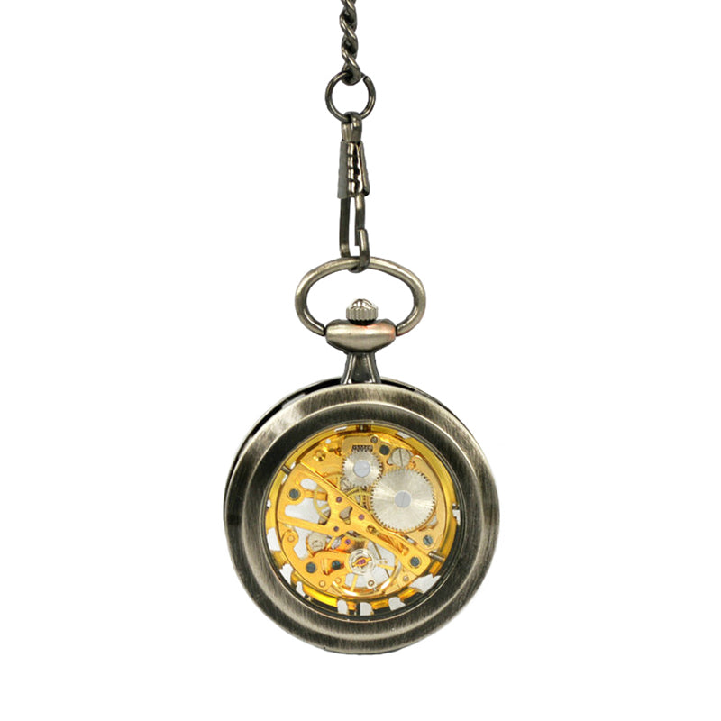 JIJIA JX006 Coverless Hollow  Gold Luxury Mechanical Watch Pocket Watch