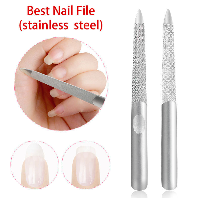 Nail Tools Nail Files Professional Stainless Steel Double-sided Grinding Scrub Nail Tools