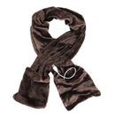USB Electric Heated Soft Velvet Scarf Heating Pad Neck Warmer Shawl Fashion With Two Hand Pockets