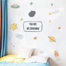 Miico FX64036 Cartoon Wall Sticker Spaceship Meteorite Combination Stickers Children's Room Decoration Wall Stickers