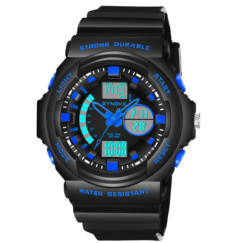 SYNOKE 66866 Multi-Function 50M Waterproof Double Action Watch Sports Digital Watch Men Watch