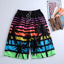 S-5292Men Shorts Summer Beach Pants Coconut Trees Leisure Trousers Quick-drying Surfing Board Shorts