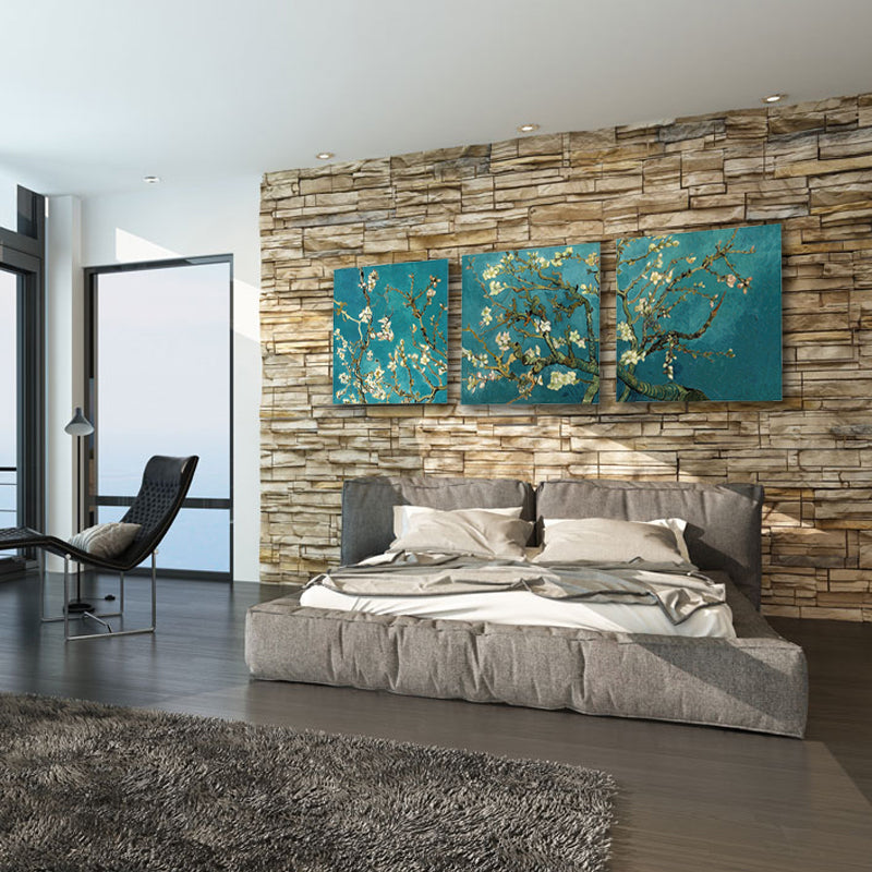 Miico Hand Painted Three Combination Decorative Paintings Botanic Flower Wall Art For Home Decoration