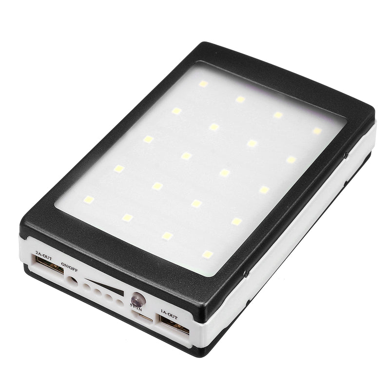 Solar Charger Case Portable DIY 5x18650 Power Power Bank 20000mAh Solar Power Bank Case Box Dual USB Kit Phone Charger Flashlight