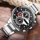 LONGBO 80131 Stainless Steel Band Decorative False Small Dial Fashion Men Quartz watch