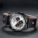 MEGIR ML2072G Men Watch Luminous Display Calendar Watch Leather Sport Style Quartz Wristwatches