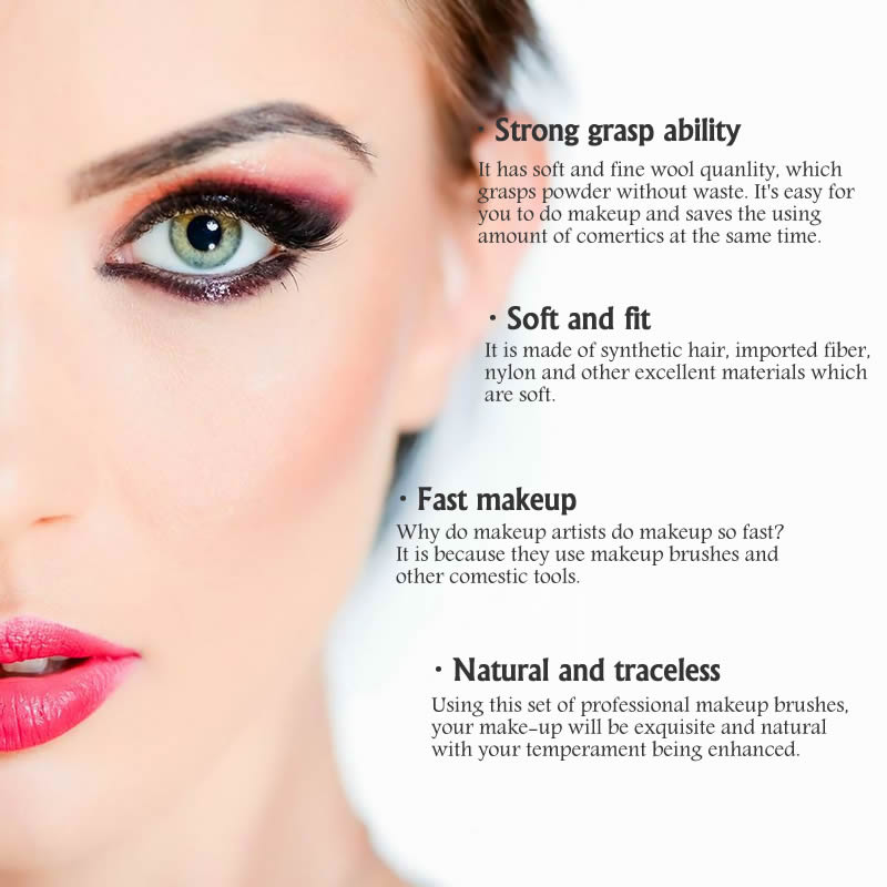 20Pcs Pink Color Beauty Eye Shadow Foundation Eyebrow Lip Brush Makeup Brushes
