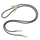 Punk Zinc Alloy Ox Head Skull Necklace Men's Adjustable Lariat Leather Clothing Accessory