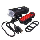 BIKIGHT Bicycle Front Rechargeable Headlight and Tail Rear Light Set USB Led