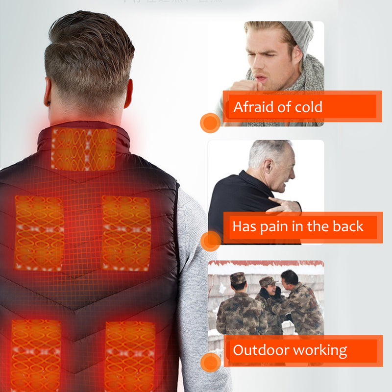 5 Heating Pads USB Electric Vest Heated Jacket USB Warm Up Winter Body Warmer Coat
