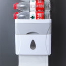 Plastic Tissue Box Storage Case Toilet Paper Roll Holder Phone Cup Rack Shelf Wall Mount