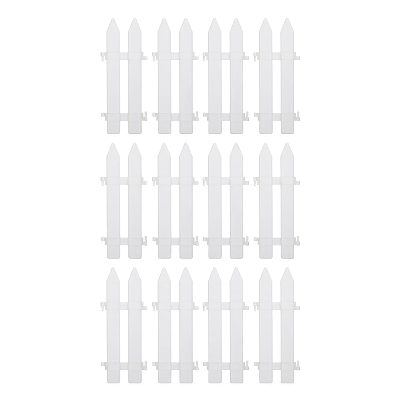 12PCS Plastic Fence Decorations White Home Christmas Xmas Tree Ornaments Miniature Border Grass Lawn Edge Fence