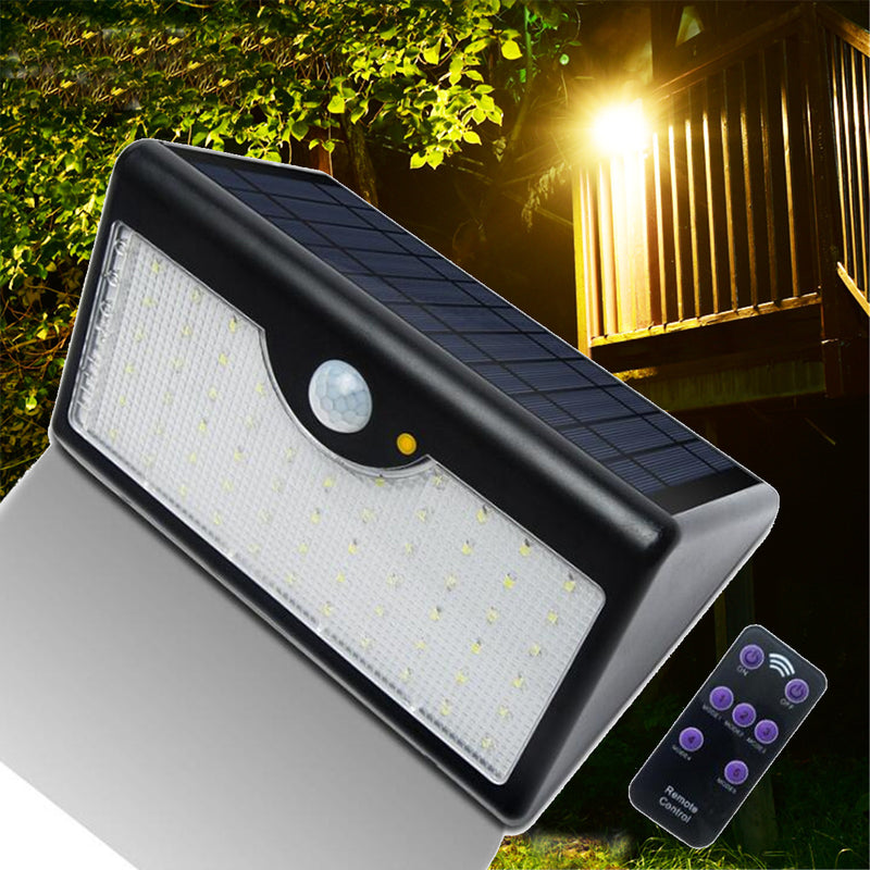 LED Solar Power PIR Motion Sensor Wall Light Outdoor Garden Lamp Remote Control Solar Light