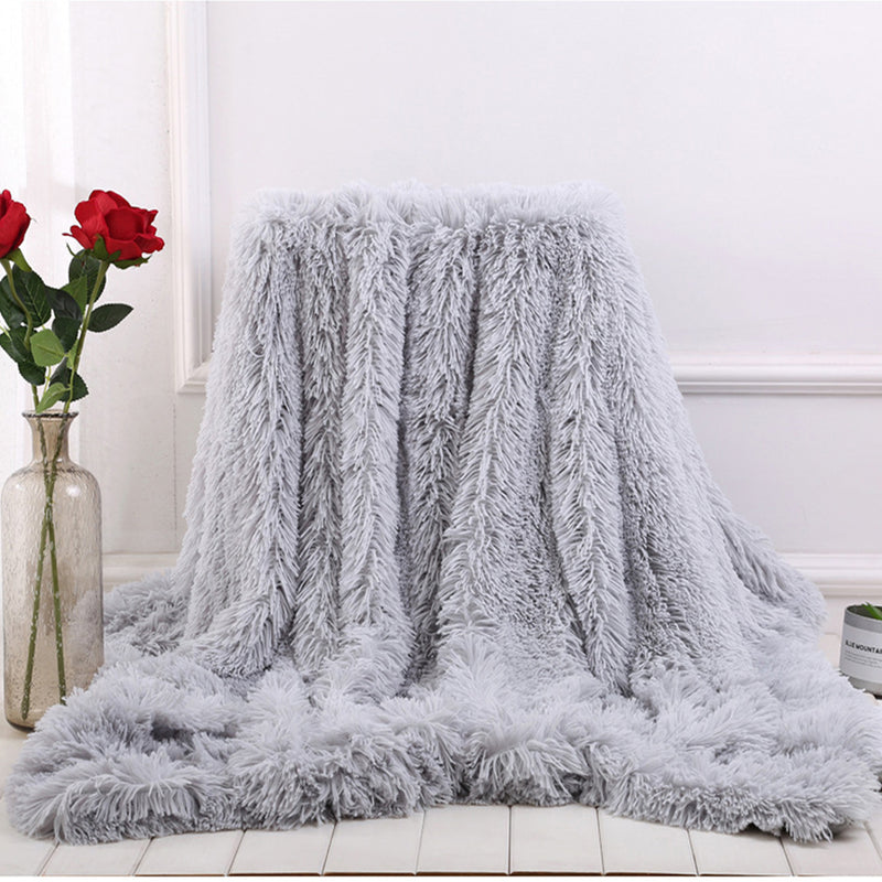 160x200cm/130x160cm MECO Large Luxury Shaggy Blankets With Heart Carpet Faux Fur Long Pile Throw Sofa Bed Soft Warm Blanket Shaggy Fluffy Rug