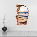 Miico Creative 3D Sea Sunset Broken Wall Removable Home Room Decorative Wall Door Decor Sticker
