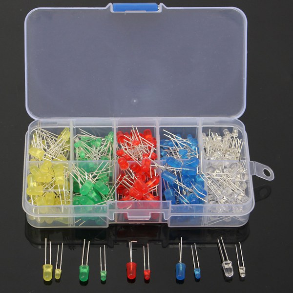 300Pcs 3mm 5mm LED Diode 10 Values Assortment Kit For