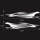 4Pcs 220x33cm DIY Flame Fire Graphics Long Stripe Vinyl Decal Car Side Stickers