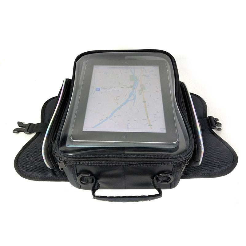Expandable Magnetic Touch Screen Motorcycle Oil Gas Fuel Tank Helmet Bag Saddlebags Pouch Smartphones GPS Storage Racing Waterproof
